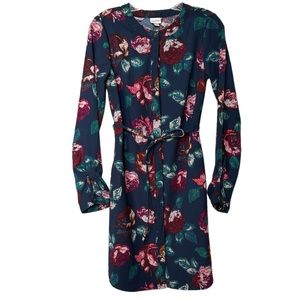 Merona Navy‎ Blue Floral Dress Size XS F40